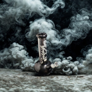 Bong Mediano de Vidrio Pyrex 30cm de Diseño Oscuro y Elegante 420