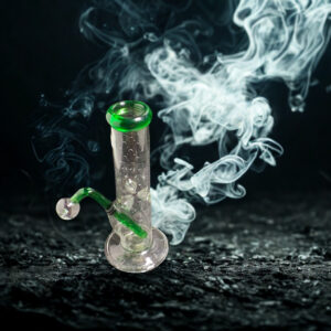 💚Bong Mediano/ Rig de Vidrio Pyrex 23cm - Toques Esmeralda 💎