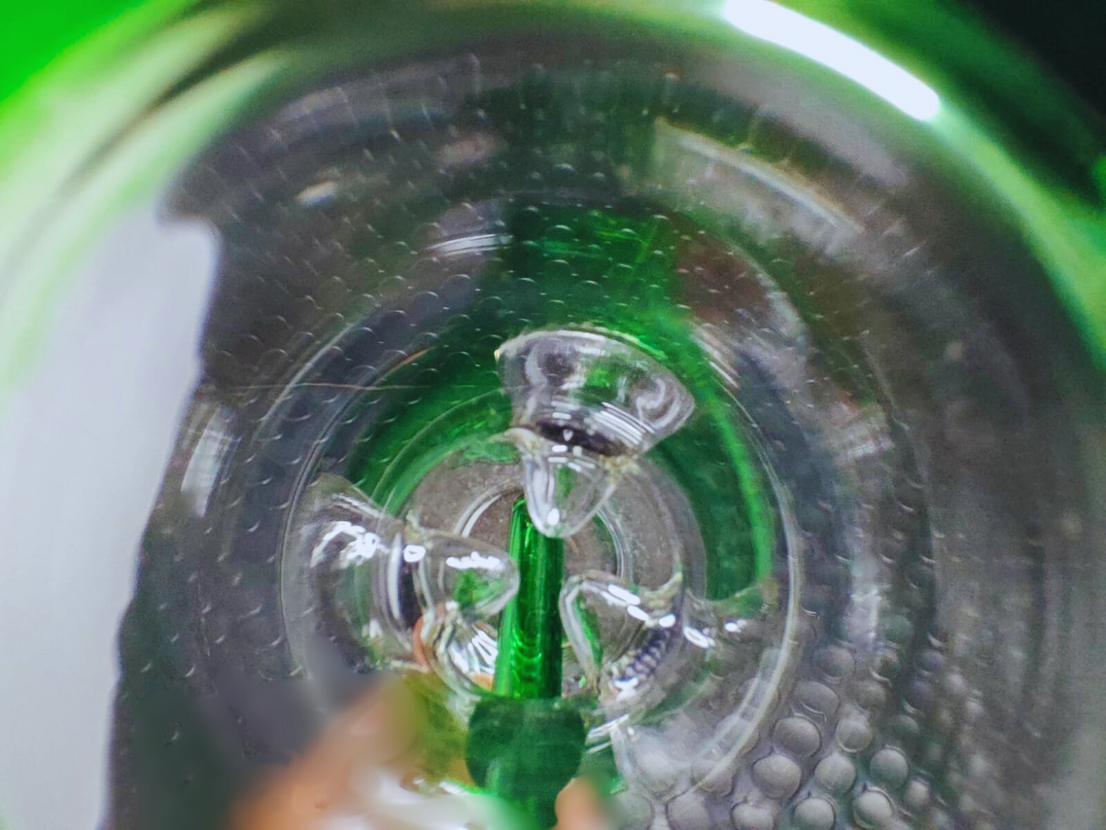 💚Bong Mediano/ Rig de Vidrio Pyrex 23cm - Toques Esmeralda 💎 - Image 2