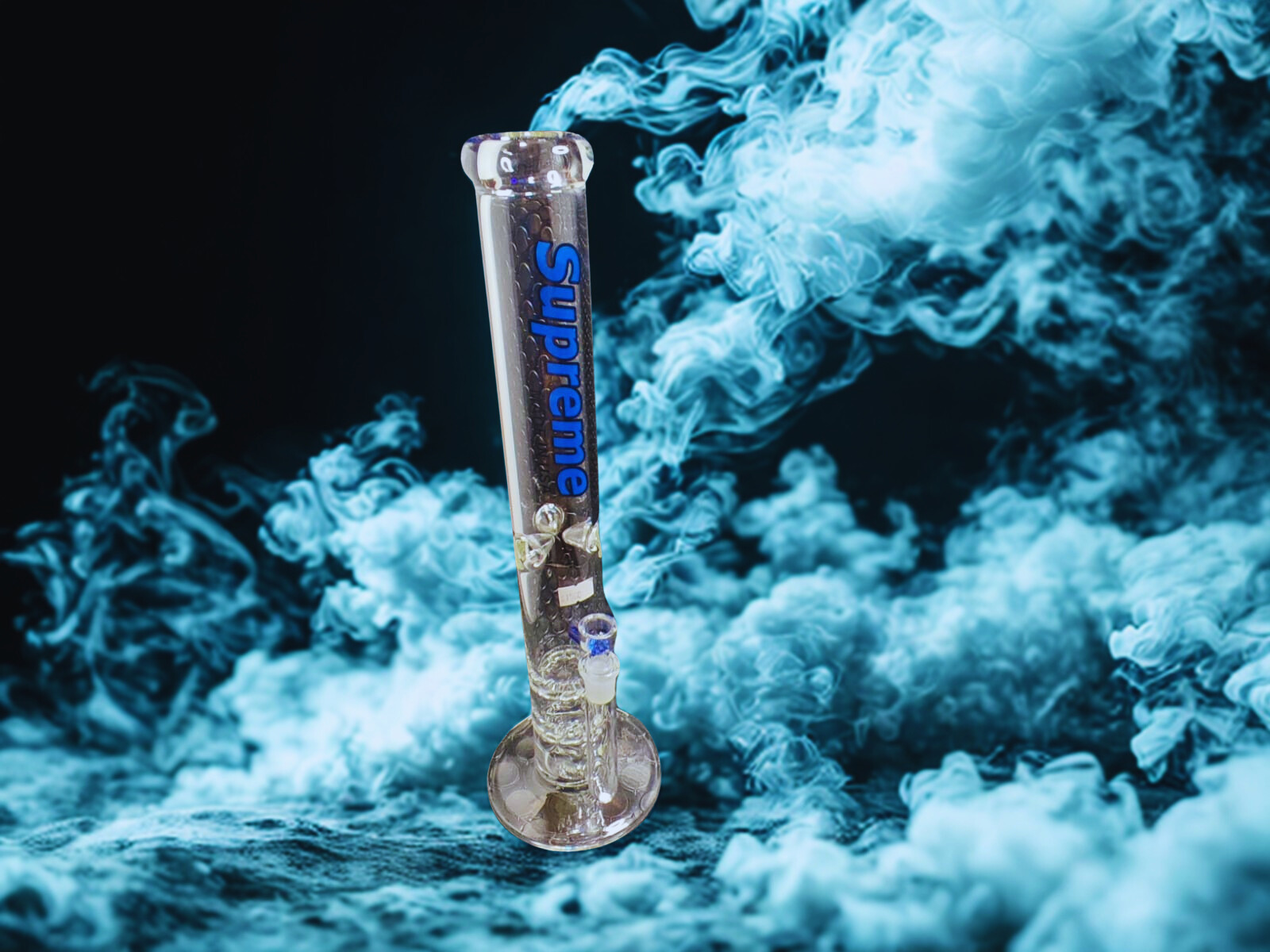 💎 Bong de Vidrio Pyrex de Tubo Recto 40cm -Logo 🏙️