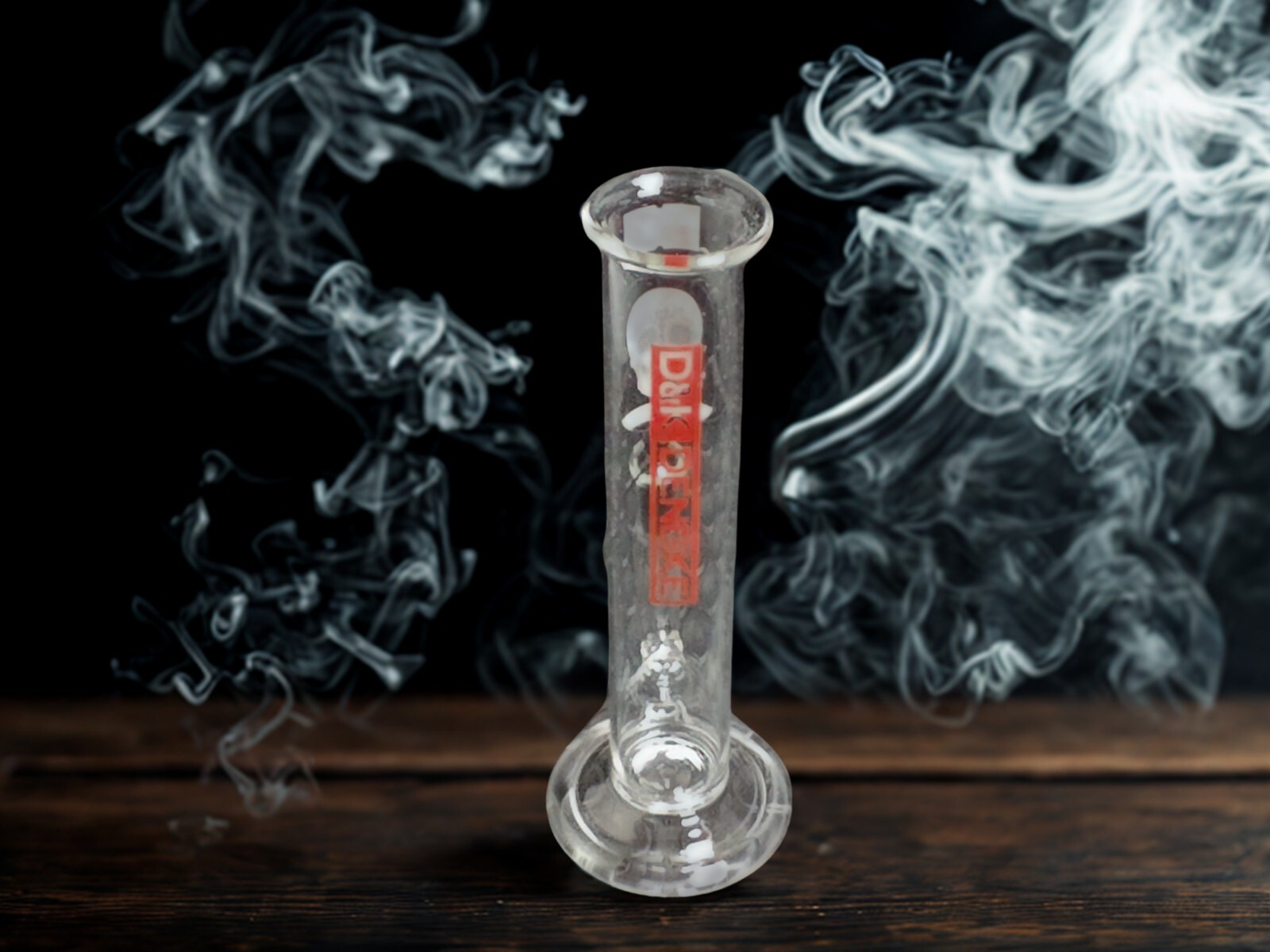 🔬 Mini Bong / Rig de Tubo Recto 20cm - Vidrio Pyrex/Diseño de Calaca🔴 - Image 2