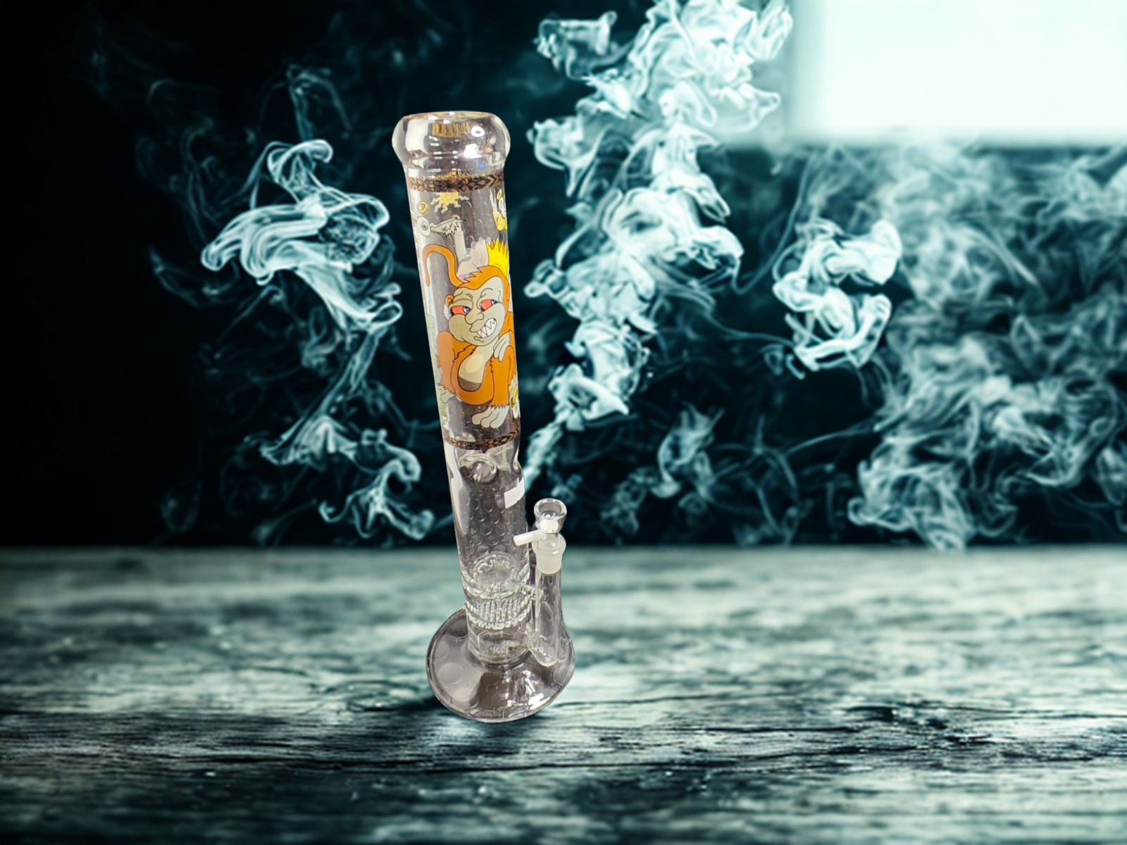 🐰 Bong de Vidrio Pyrex de Tubo Recto 40cm - Edición Cartoon con Percolador 🌪️ - Image 4