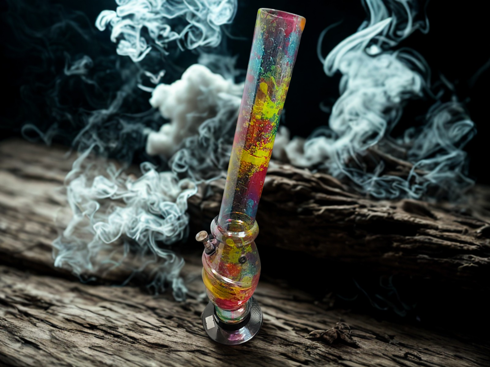 Bong de Acrilico Cuello Largo 45cm (Straight Tube) – Calada Helada y Sabor Máximo