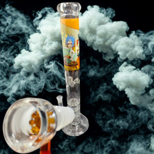 🍍 Bong de Vidrio Pyrex de Tubo Recto 45cm - Edición Cartoon con Percolador de Alta Filtración 🌪️