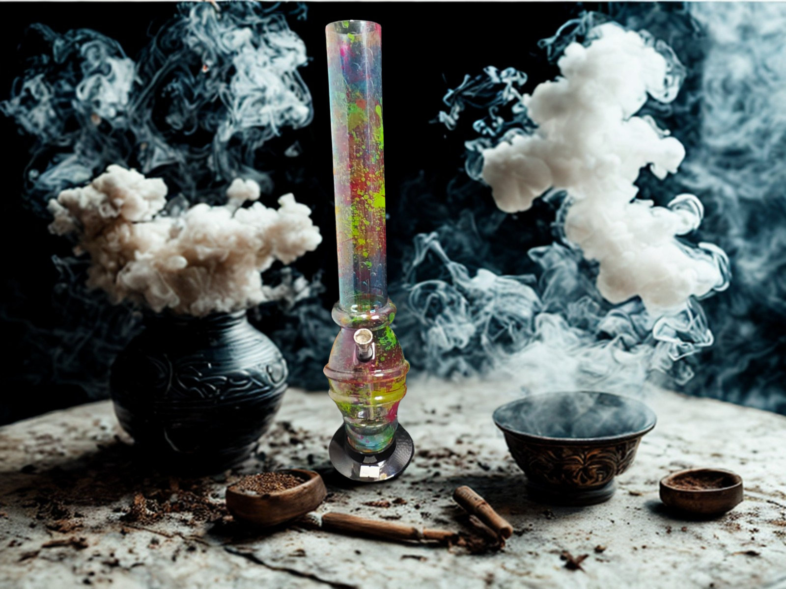 Bong de Acrilico Cuello Largo 45cm (Straight Tube) – Calada Helada y Sabor Máximo - Image 2