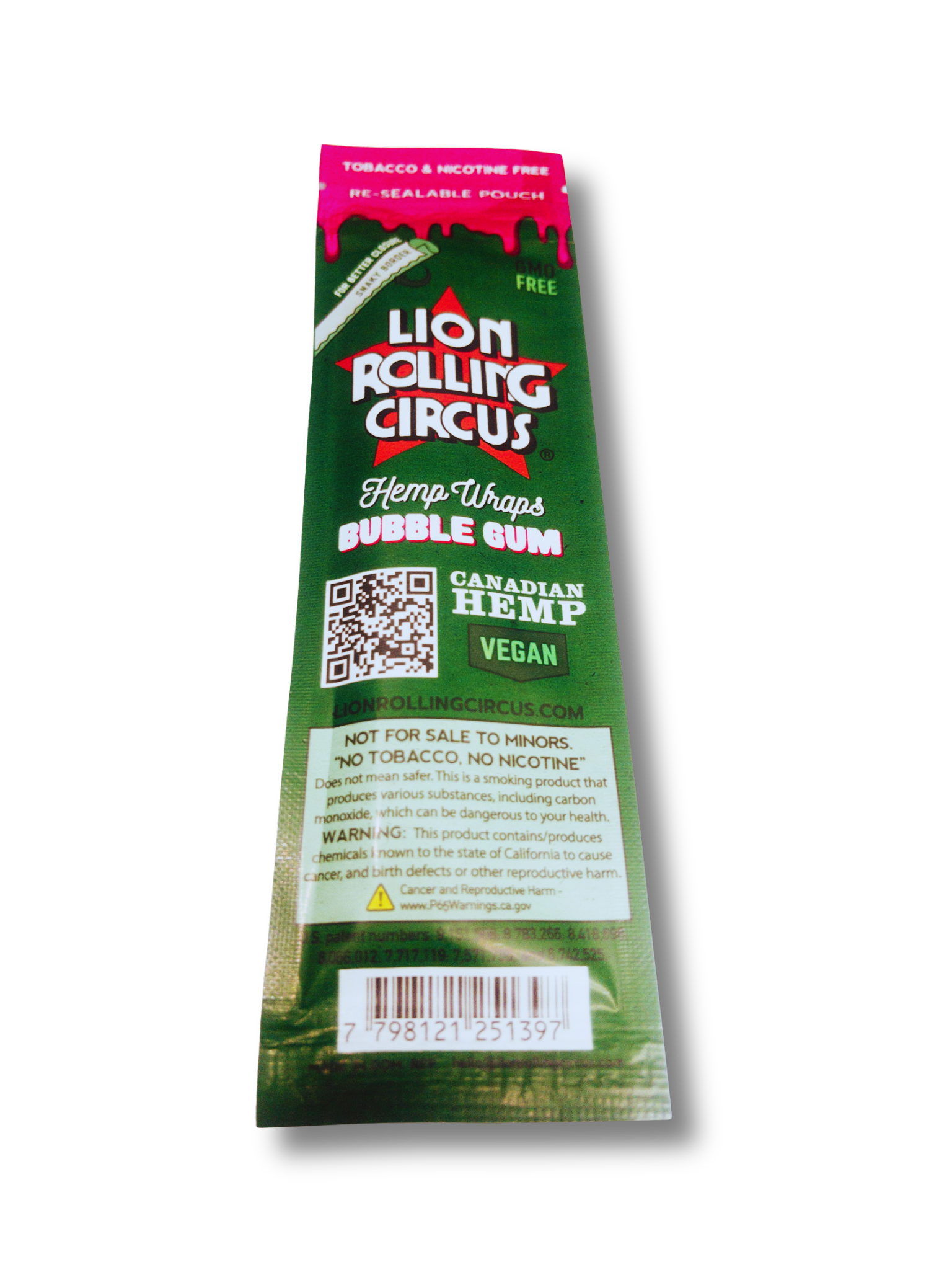 Hemp Wraps “Bubble Gum” (Sabor Chicle) – Rolling Circus - Image 2